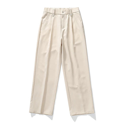 Heren Broek Wide Leg met Plooi en Elastische Tailleband