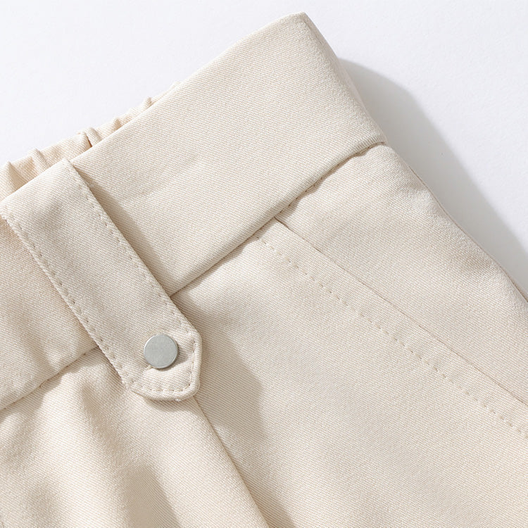 Heren Broek Wide Leg met Plooi en Elastische Tailleband