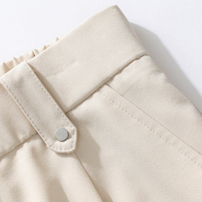 Heren Broek Wide Leg met Plooi en Elastische Tailleband