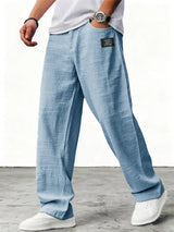 Heren Broek Wijd met Elastische Taille en Relaxed Fit