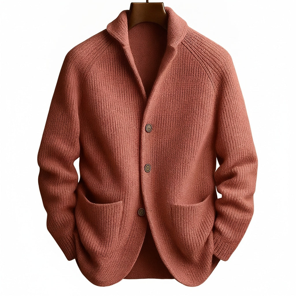 Heren Cardigan met Reverskraag en Zakken