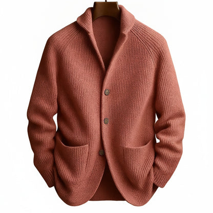 Heren Cardigan met Reverskraag en Zakken