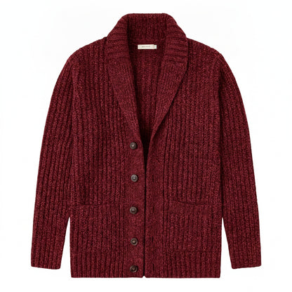 Heren Cardigan met Sjaalkraag en Knoopsluiting