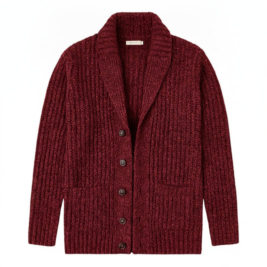 Heren Cardigan met Sjaalkraag en Knoopsluiting