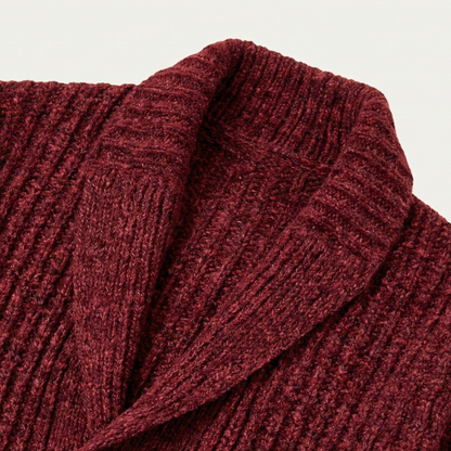 Heren Cardigan met Sjaalkraag en Knoopsluiting