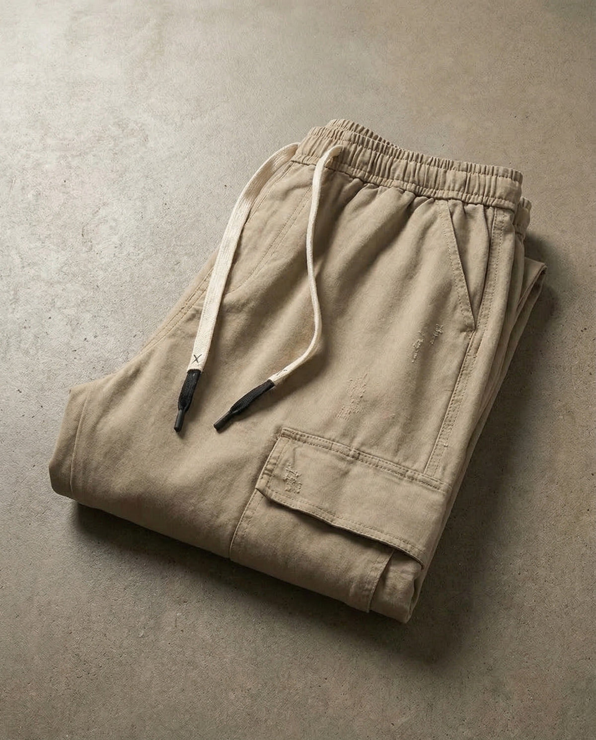 Heren Cargo Broek Wide Leg met Elastische Taille en Grote Zakken