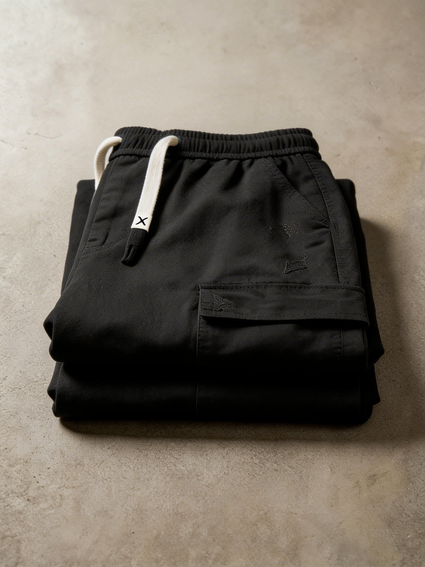Heren Cargo Broek Wide Leg met Elastische Taille en Grote Zakken