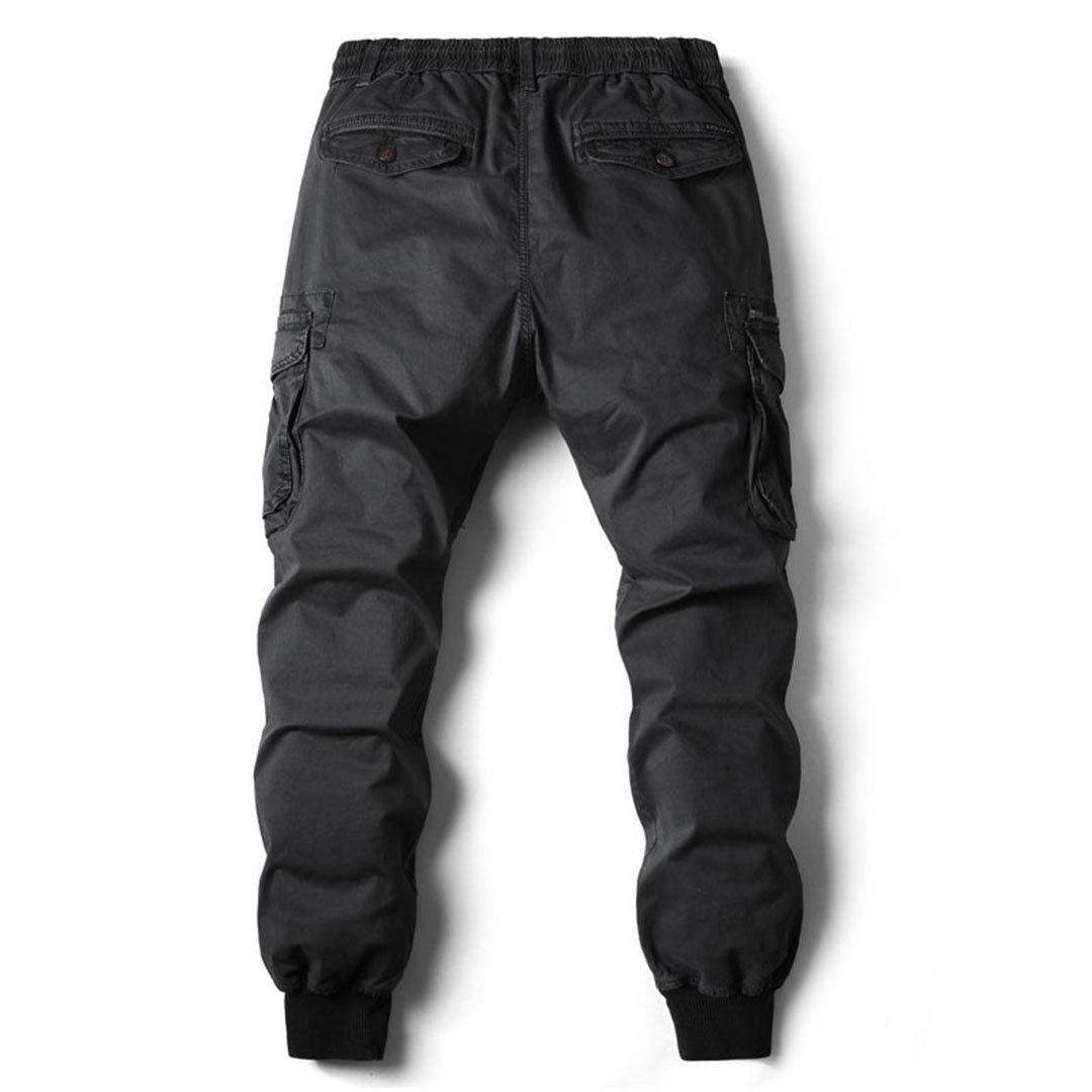 Heren Cargo Jogger Broek met Taps Toelopende Pijpen en Elastische Taille