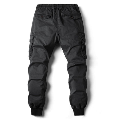 Heren Cargo Jogger Broek met Taps Toelopende Pijpen en Elastische Taille