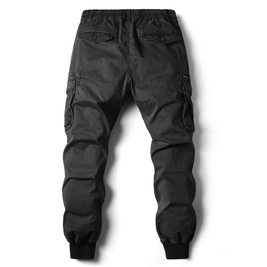 Heren Cargo Jogger Broek met Taps Toelopende Pijpen en Elastische Taille