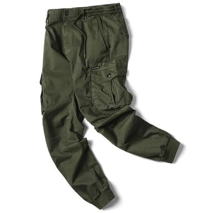 Heren Cargo Jogger Broek met Taps Toelopende Pijpen en Elastische Taille