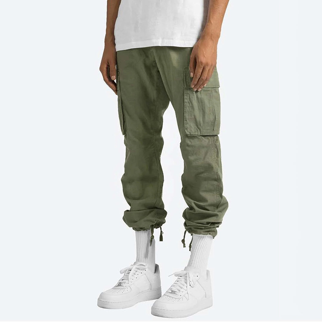 Heren Cargo Pants met Elastische Tailleband en Trekkoord