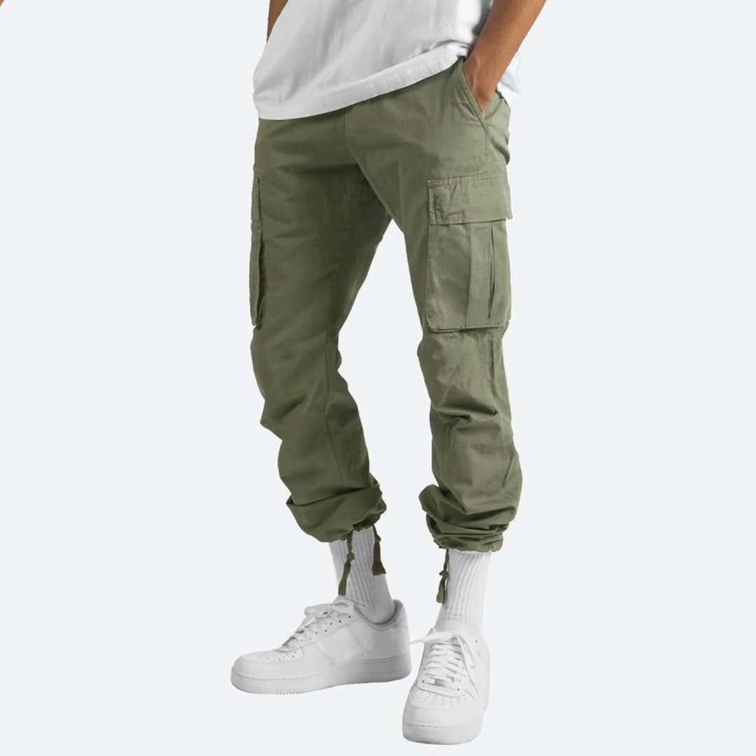 Heren Cargo Pants met Elastische Tailleband en Trekkoord