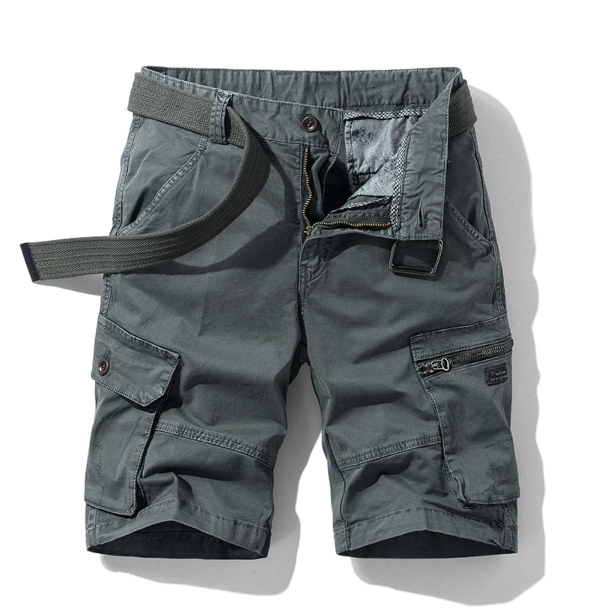 Heren Cargo Short met Cargozakken en Verstelbare Zoom Grijs