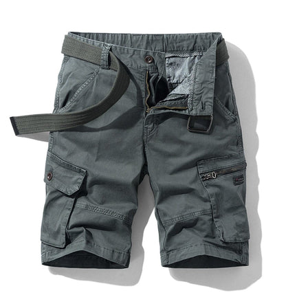 Heren Cargo Short met Cargozakken en Verstelbare Zoom Grijs