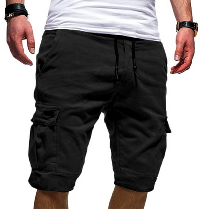 Heren Cargo Short met Trekkoord en Zijzakken Zwart