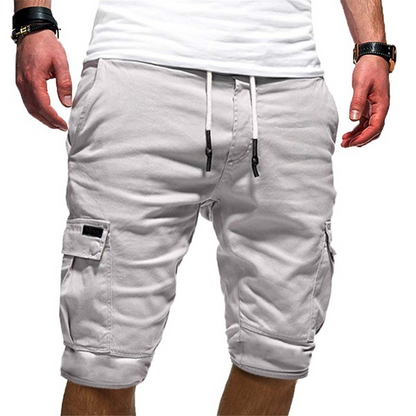 Heren Cargo Short met Trekkoord en Zijzakken Wit