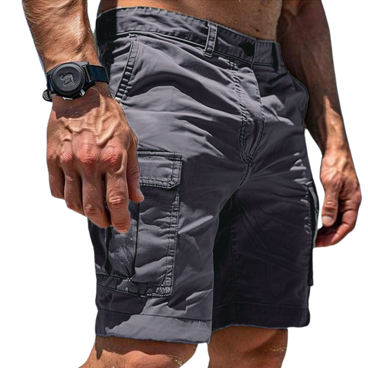 Heren Cargo Shorts met Cargozakken en Regular Fit Grijs