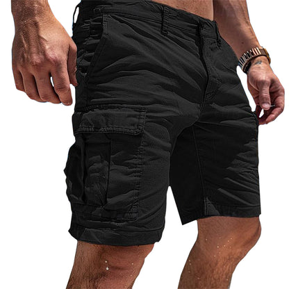 Heren Cargo Shorts met Cargozakken en Regular Fit Zwart