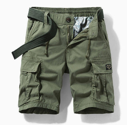 Heren Cargo Shorts met Elastische Taille en Meerdere Zakken Groen