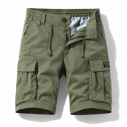 Heren Cargo Shorts met Elastische Taille en Meerdere Zakken Groen