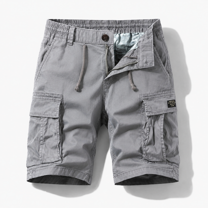 Heren Cargo Shorts met Elastische Taille en Meerdere Zakken Grijs