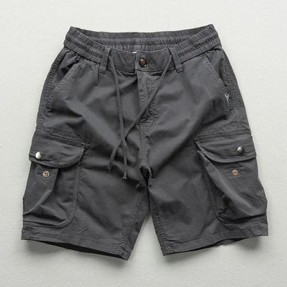 Heren Cargo Shorts met Elastische Taille en Zijzakken Grijs