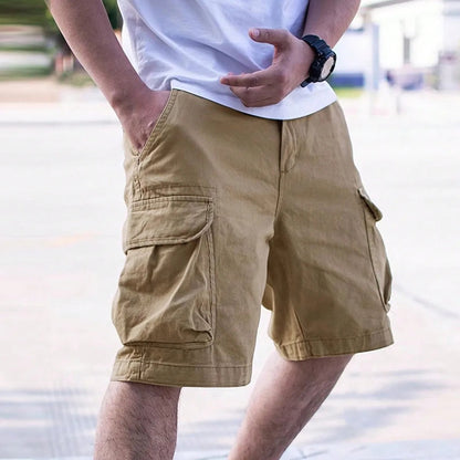 Heren Cargo Shorts met Meerdere Zakken en Regular Fit Bruin