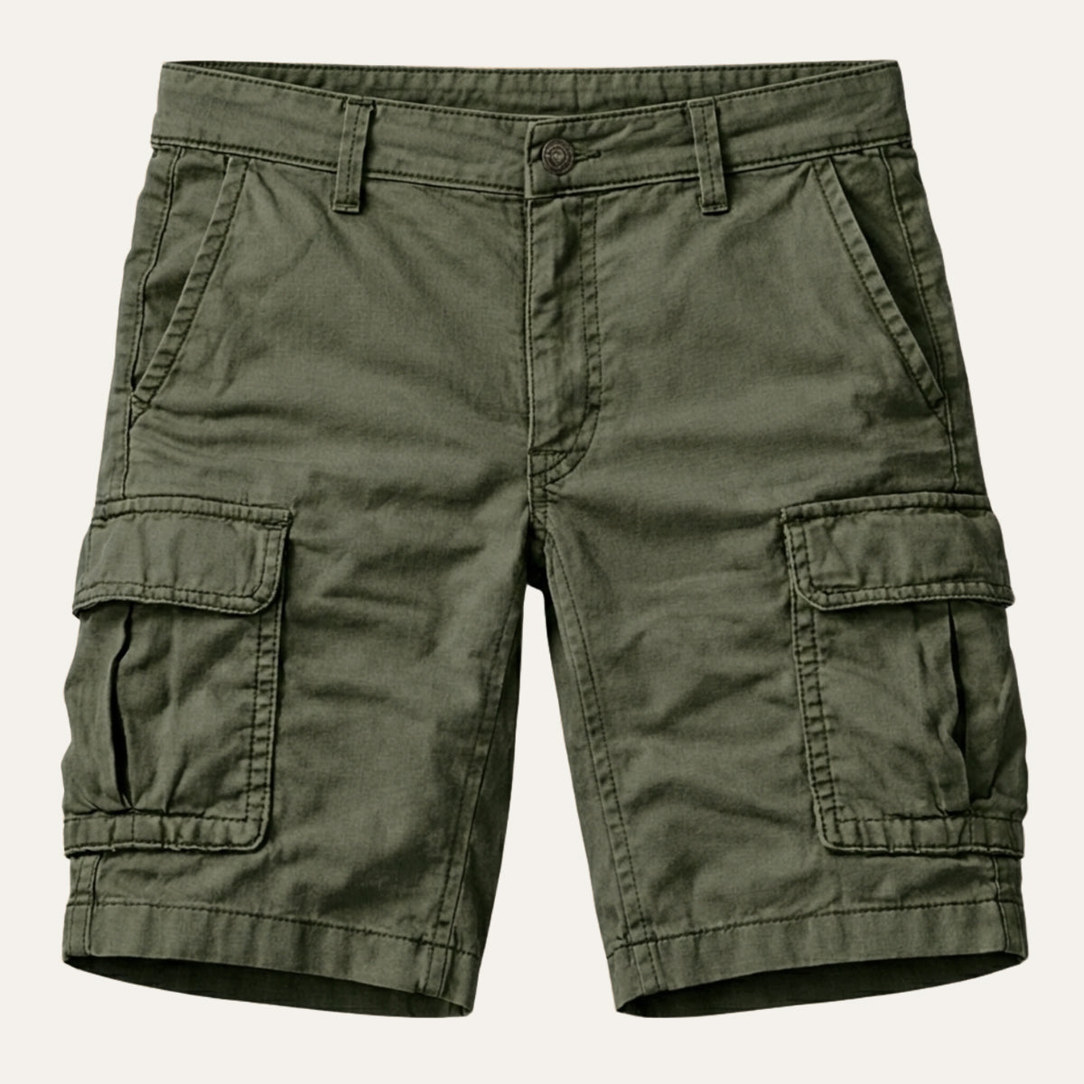 Heren Cargo Shorts met Zijvakken en Regular Fit Groen