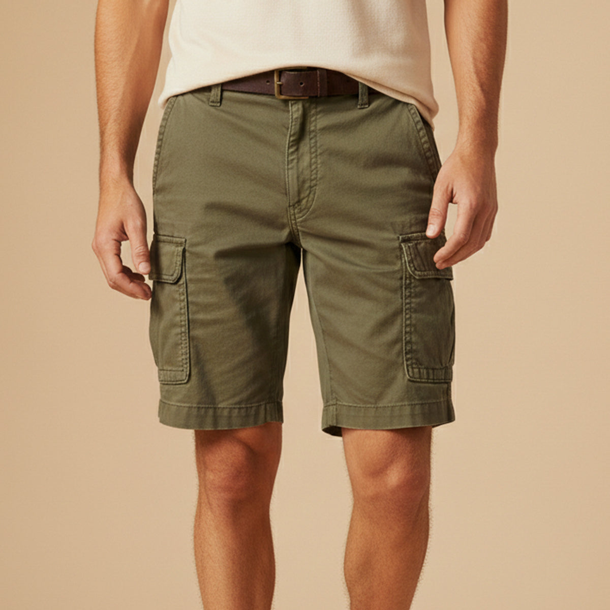 Heren Cargo Shorts met Zijvakken en Regular Fit
