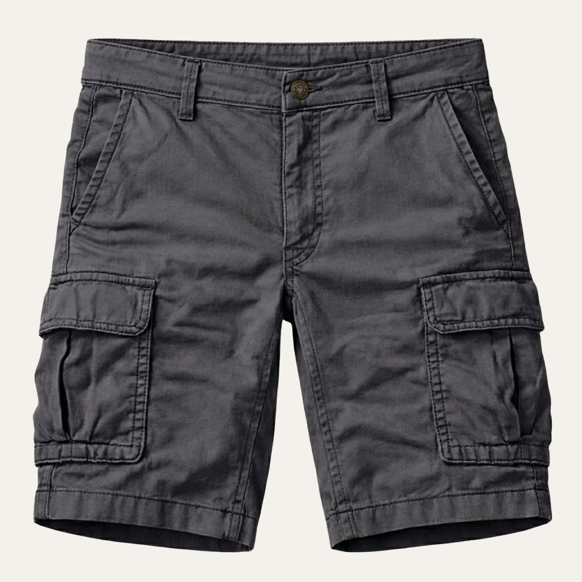 Heren Cargo Shorts met Zijvakken en Regular Fit Grijs