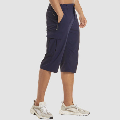 Heren Cargo Shorts met Zijzakken en Ritszak Driekwart