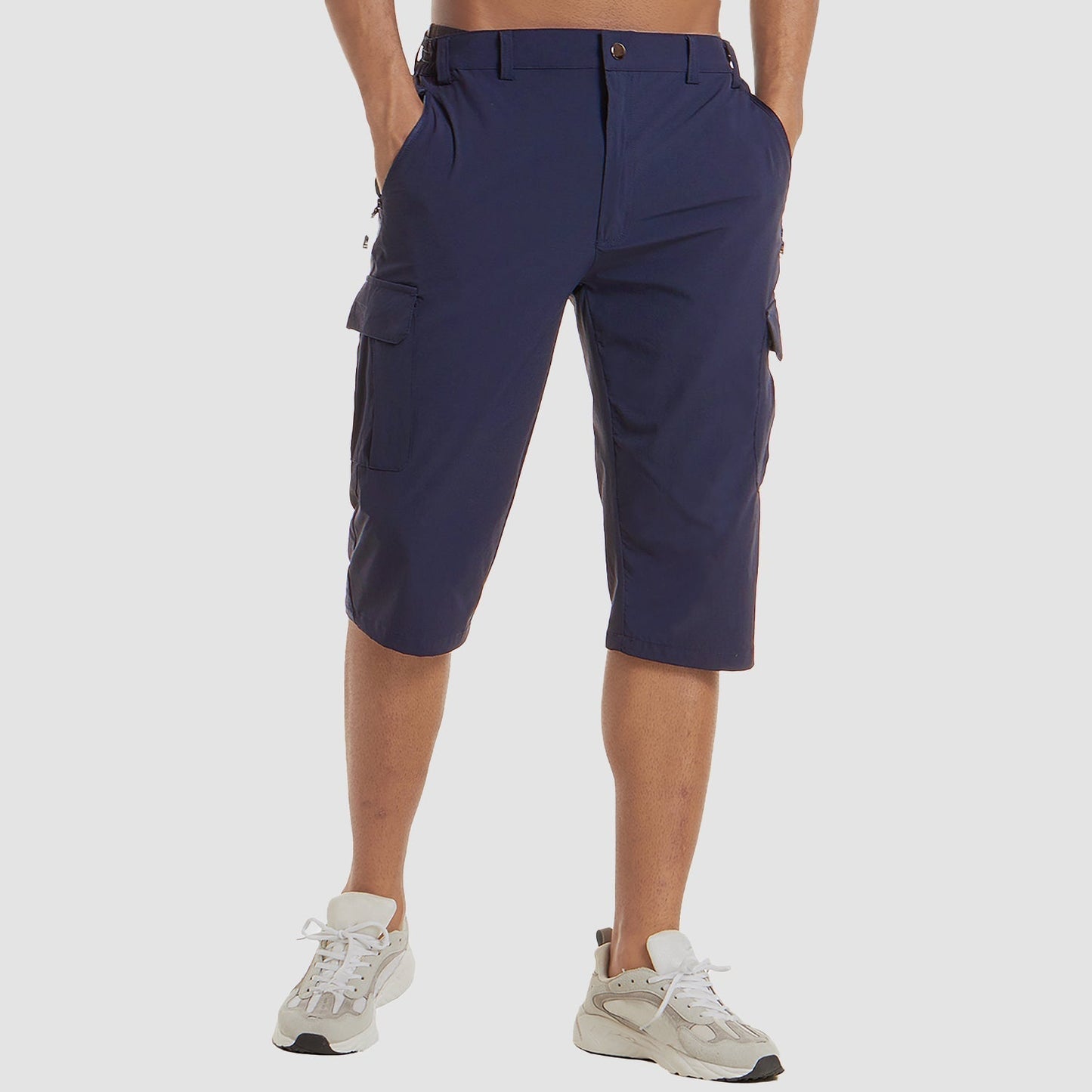Heren Cargo Shorts met Zijzakken en Ritszak Driekwart