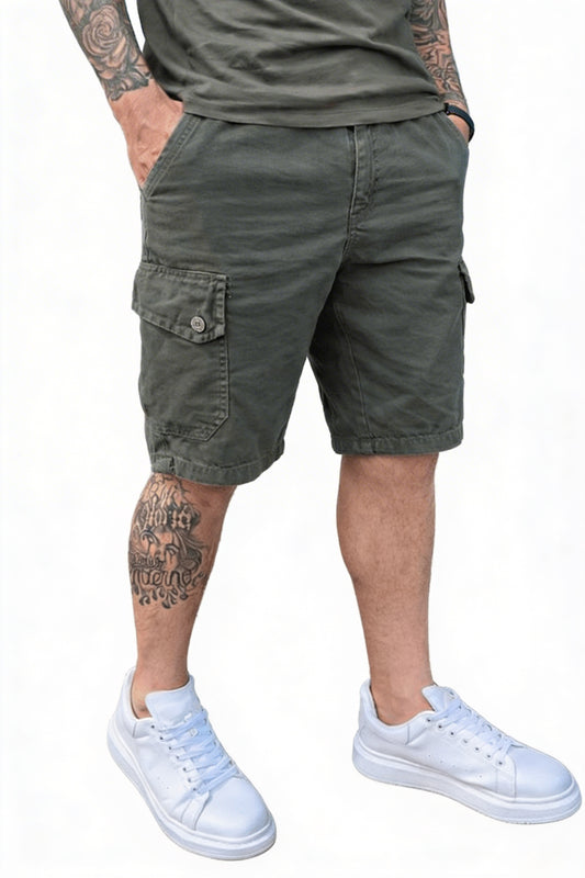 Heren Cargo Shorts met Zijzakken en Verstelbare Zoom