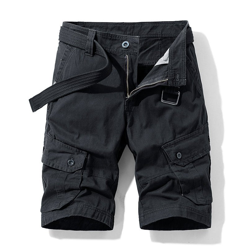 Heren Cargo Shorts met Zijzakken en Verstelbare Zoom Zwart