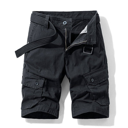 Heren Cargo Shorts met Zijzakken en Verstelbare Zoom Zwart