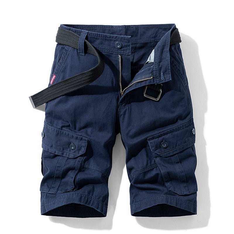 Heren Cargo Shorts met Zijzakken en Verstelbare Zoom Marineblauw