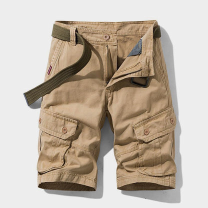 Heren Cargo Shorts met Zijzakken en Verstelbare Zoom Kaki