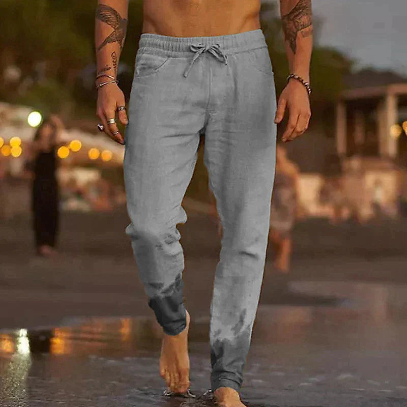 Heren Casual Broek met Elastische Taille en Trekkoord ##POS:3##