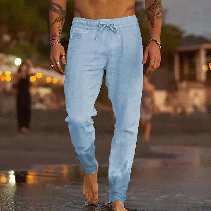 Heren Casual Broek met Elastische Taille en Trekkoord ##POS:8##