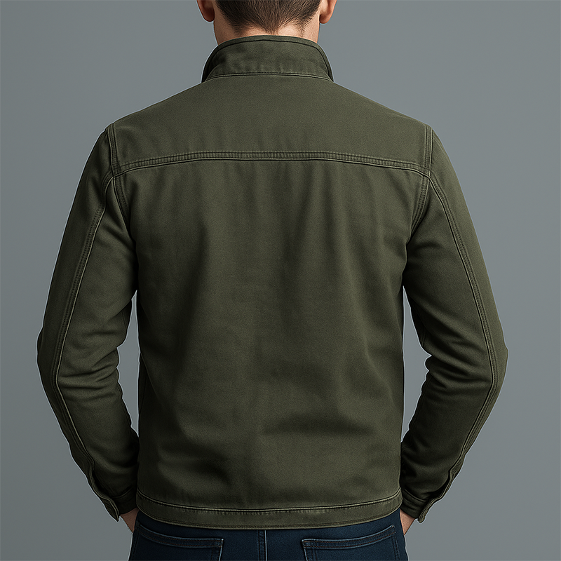 Heren Casual jacket met Opstaande Kraag en Ritssluiting Vintage Style