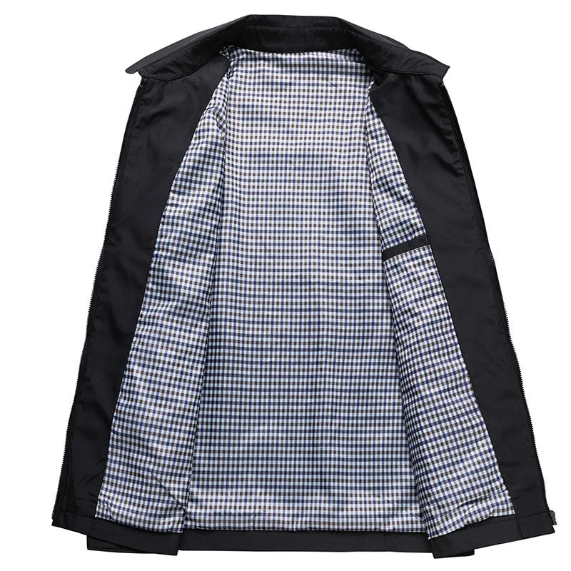 Heren Casual jacket met Ritssluiting en Klassieke Kraag