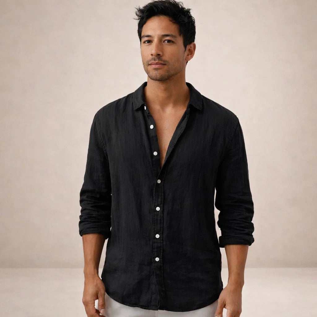 Heren Casual Shirt Lange Mouw met Klassieke Kraag en Knoopsluiting