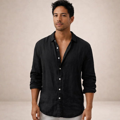 Heren Casual Shirt Lange Mouw met Klassieke Kraag en Knoopsluiting