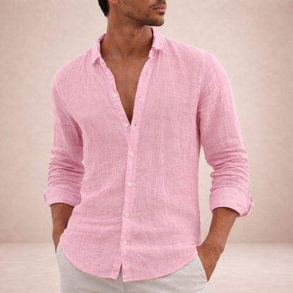 Heren Casual Shirt Lange Mouw met Klassieke Kraag en Knoopsluiting