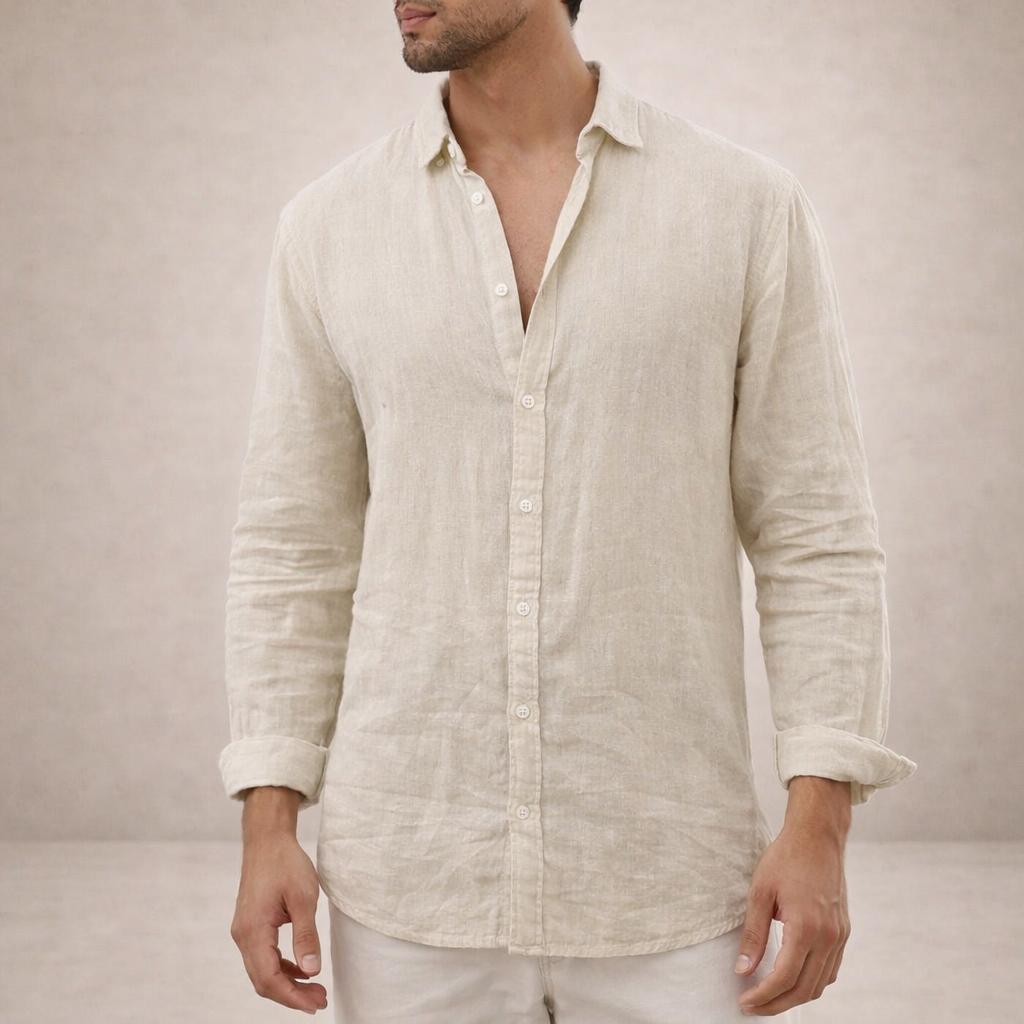 Heren Casual Shirt Lange Mouw met Klassieke Kraag en Knoopsluiting