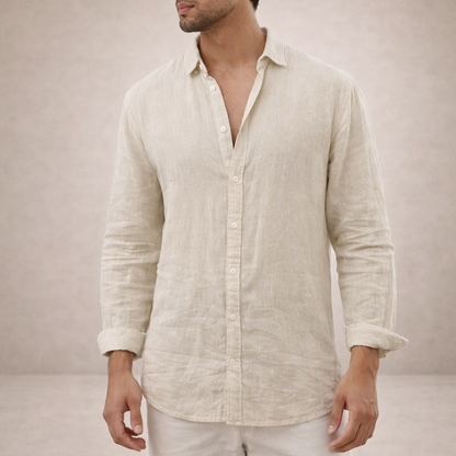 Heren Casual Shirt Lange Mouw met Klassieke Kraag en Knoopsluiting