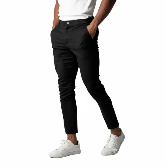 Heren Chino Broek Slim Fit met Stretch en Elastische Tailleband