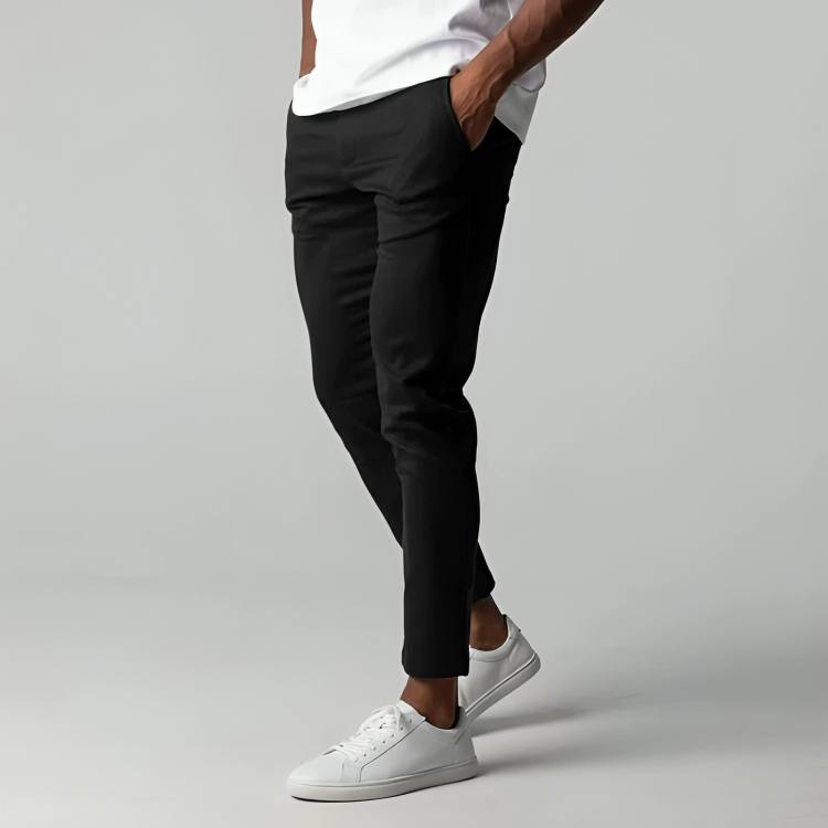 Heren Chino Broek Slim Fit met Stretch en Elastische Tailleband