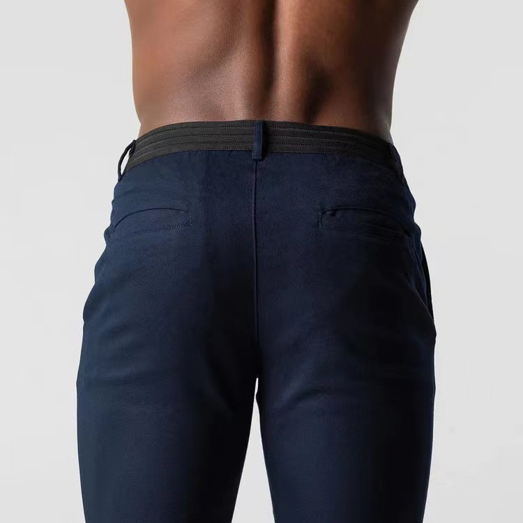Heren Chino Broek Slim Fit met Stretch en Elastische Tailleband